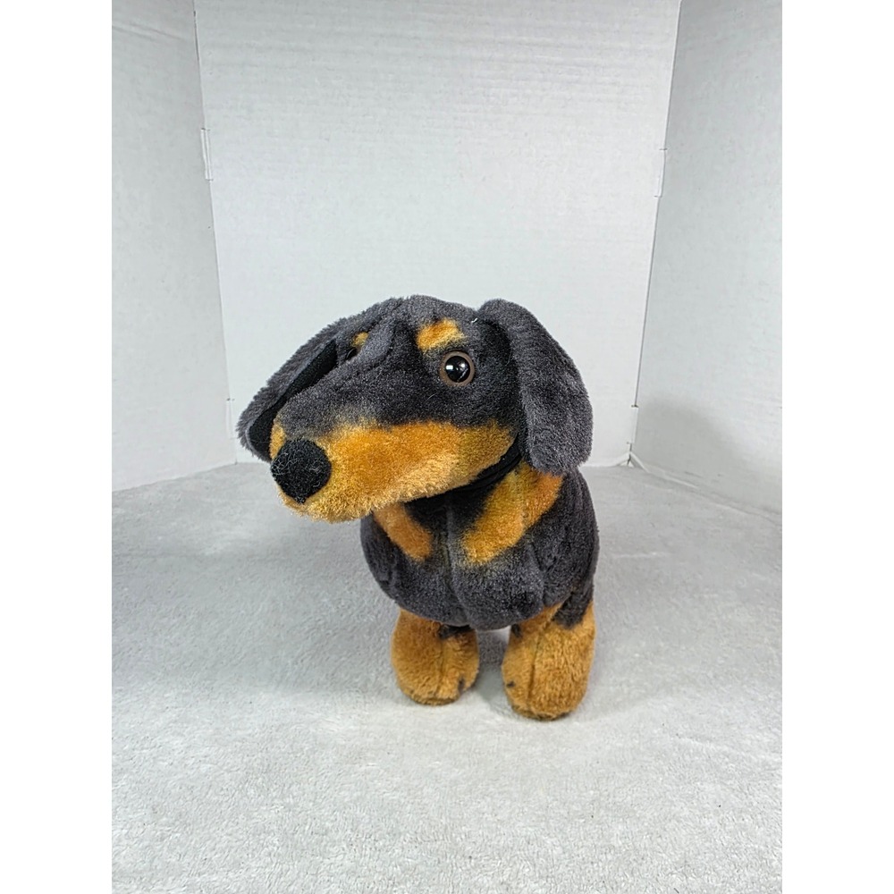 Melissa & Doug Dachshund Plush Stuffed Animal Black and Tan Realistic Dog Toy